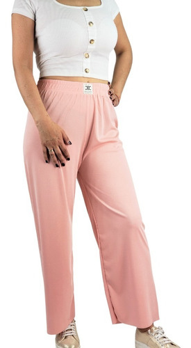 Pantalón  Ancho Mujer Comfy Tela Liviana Elasticado Verano