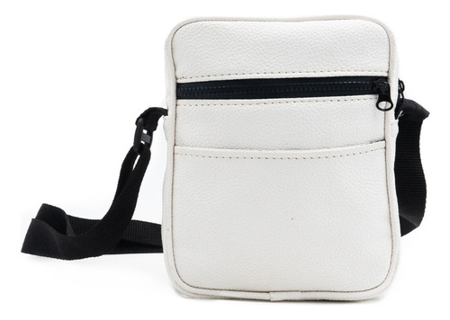 Bandolera Morral Mini Cartera Cuero Sintético Bourbon Acabado de los herrajes Niquel Color Blanco Color de la correa de hombro Negro Diseño de la tela Liso