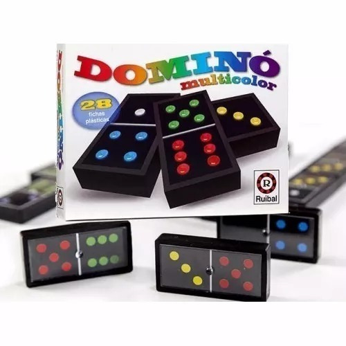 Imagen 3 de 5 de Juego De Mesa Infantil Domino Multicolor Ruibal.!!