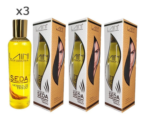 X3 Gotas De Seda  Germen De Trigo Antifriz 125ml Laini Oil