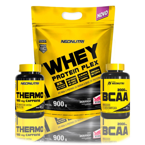 Neonutri - Kit Emagrecedor Whey + Bcaa + Cafeina 