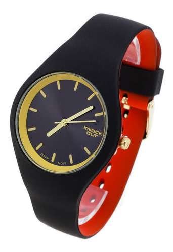 Reloj Knock Out Mujer 8470 Silicona Wr Bicolor Colores