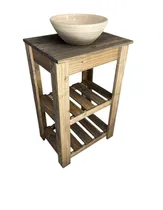 Comprar Vanitory Rustico De 50cm De Apoyo Con Bacha De Apoyo Fango 