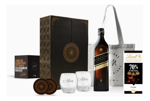 Box Double Black Label Vasos Transparentes Chocolates Kit