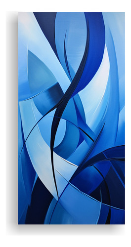 40x20cm Cuadro Decorativo Azul Detalles Rapsodia Abstracta