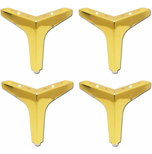 Xmhf 4pcs Muebles Modernos Patas De Sofá Metal Dorado Mesa R