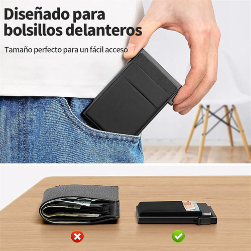 Tarjetero Hombre Delgado Tarjetero Metálico