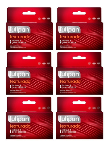 Tulipán Preservativos De Látex Texturado 6 Cajas X12u