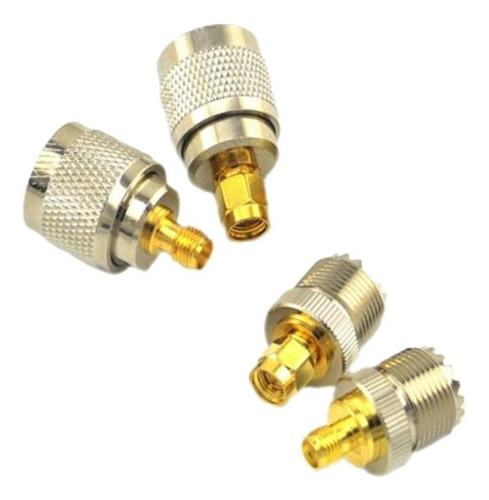 4x Uhf A Sma Pl-259 Conector Rf Coaxial Adaptador Coaxial