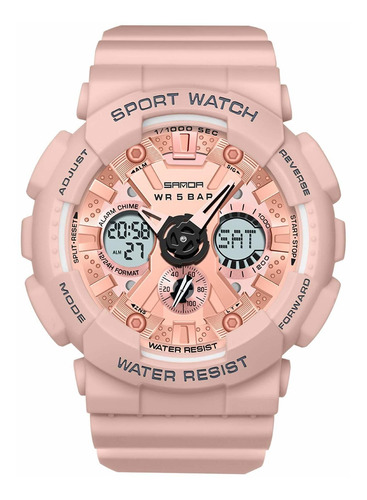 Reloj Mujer Rorios Aa-nu001 Cuarzo Pulso Rosado En Silicona