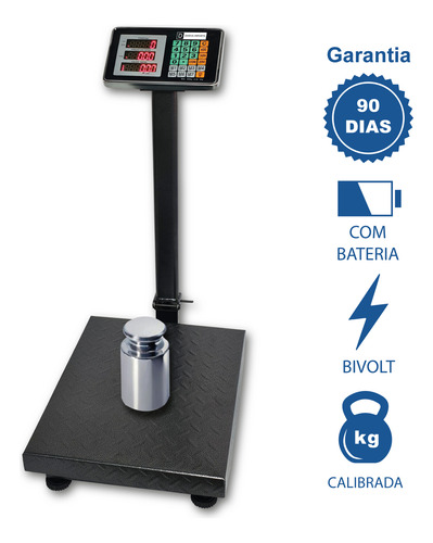 Balança De Plataforma Digital 400kg 40x50 Com Garantia.