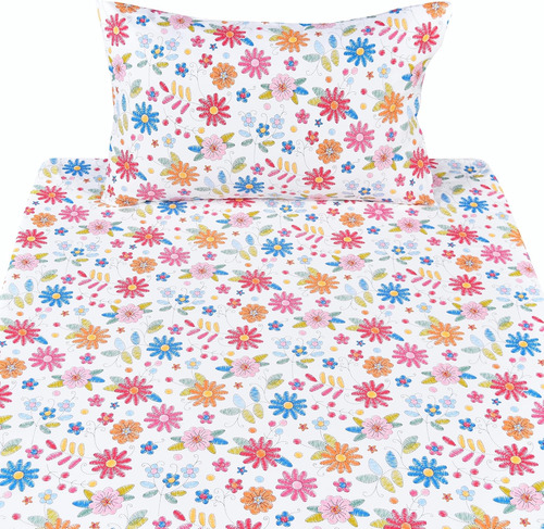 Juego De Sábanas De 3 Piezas Con Diseño De Flores Florales D