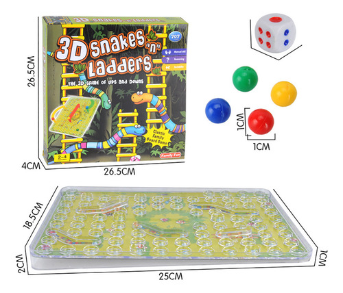 Traditional Durable Snakes Ladders Family Board Game Toy For