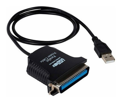 Conversor Usb X Paralelo Centronics 30 Pinos 80 Cm. Cor Preto