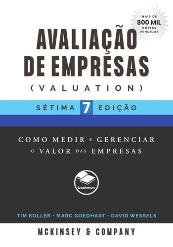 Avaliação de Empresas, de Koller, Tim. Editora BOOKMAN COMPANHIA EDITORA LTDA.,Wiley, USA, capa mole em português, 2022