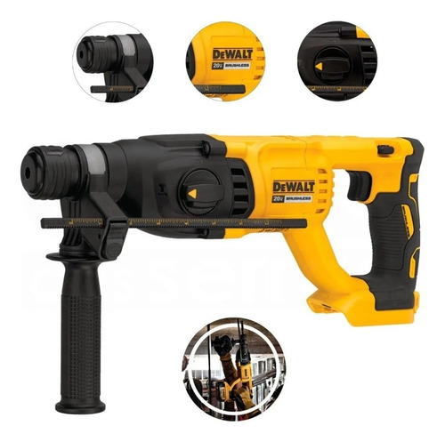 Parafusadeira Dcf620 + Martelete Dch133 20v 2 Bat 2ah Dewalt Cor Amarelo/preto