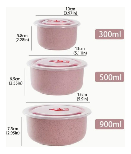 Set 3 Topper Recipiente Bowl Tapa Ensalada Cocina Microondas