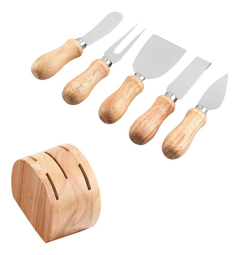 De Queso Con Estante De Madera, Tenedor Para Queso, Juego De