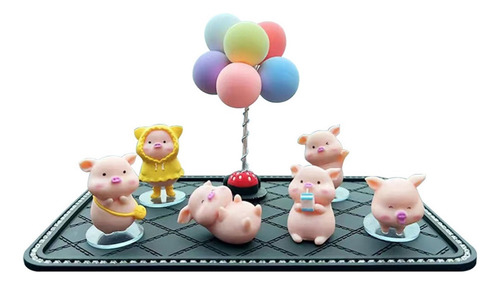 Adornos De Coche Con Forma De Cerdito, Base Viscosa, Decorac