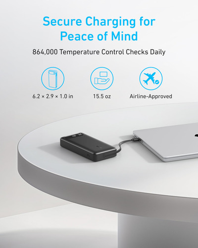 Power Bank Anker De 20.000 Mah Con Cable Usb-c De Carga Rápi