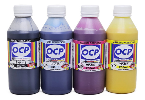 Tinta Alemana Ocp Pigmentada Para Epson L15150 L6490 4x250ml Bkp/cp/yp/mp
