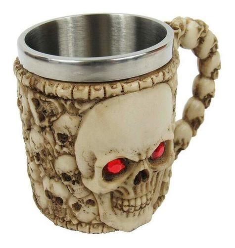 Imagem 2 de 4 de Caneca Chopp Caveira Smile Olhos Vermelhos 400ml