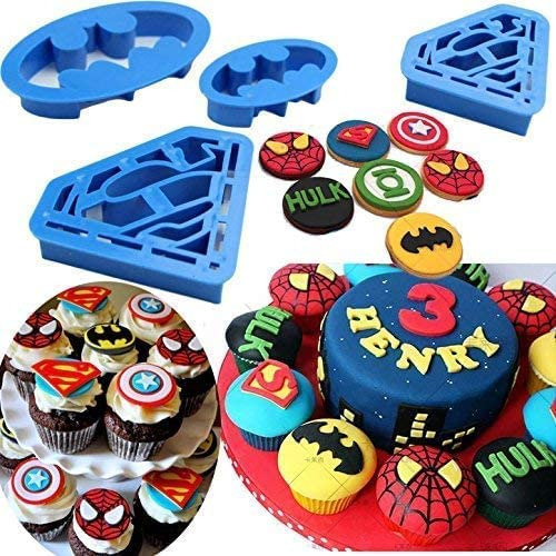 Set De 4 Galletas Con Estampado De Dibujos Animados De Super