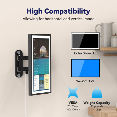 Soporte Para Echo Show 15, Soporte De Pared Ajustable Para