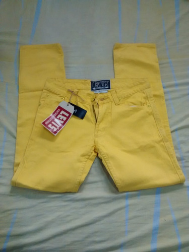 Pantalon Jeans Marca Levis Color Amarillo Modelo 511