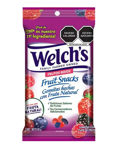 Welch's Fruit Snacks-gomitas Sabor Frutos Rojos (60g)