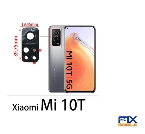 Vidrio Cámara Trasera Xiaomi Mi 10t  /@fixmobileviña