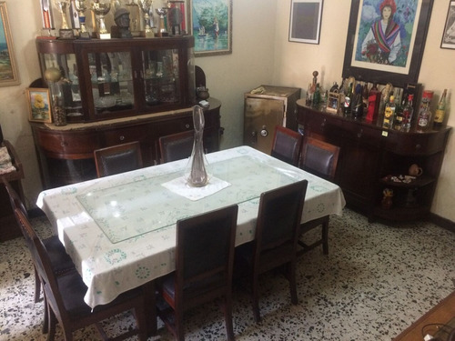 Juego Comedor Época Colonial 1800, Madera De Caoba 