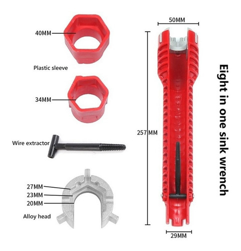 Llave Multifuncional Para Lavabo De Tres Cabezales 8 En 1