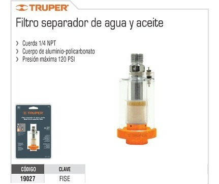 Separadores de agua para aire comprimido