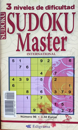 Sudoku Master Pack 3 Uni, 100 Paginas - Edigrama