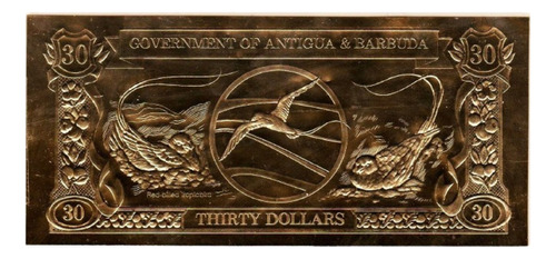 Eb+ Antigua Y Barbuda 30 Dollars (tropicbird) En Oro