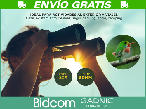 Binoculares Sport 20x50 Caza Paintball Prisma Roof Oficial