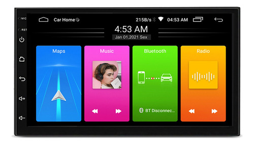 Central Multimídia Android Tela 7 Pol Rs815br Carplay Bt Gps