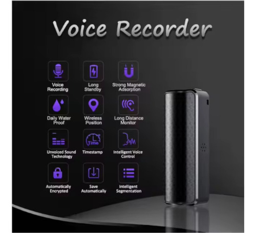 Grabador De Voz Espía Hd 8gb, Control De Voz Y Cifrado