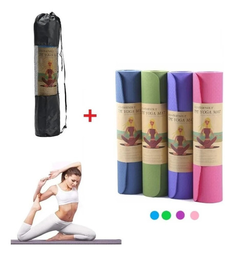 Yoga Mat Eco Friendly 6mm Reales + Bolso De Transporte
