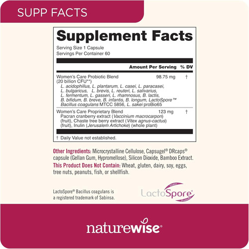 Suplemento Naturewise Probiotico Mujer 60 Capsulas