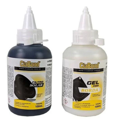 Kit 2 Filtro Solar 100ml Preto + 2 Gel P/ Bordas 100ml