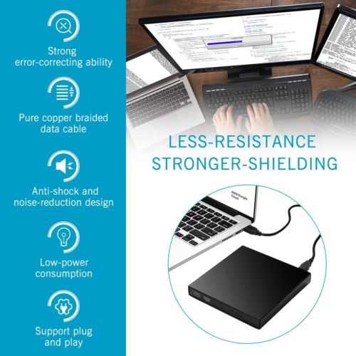 Imagen 3 de 5 de Externa Usb 2,0 Escritor Quemador Lector Reproductor Para La