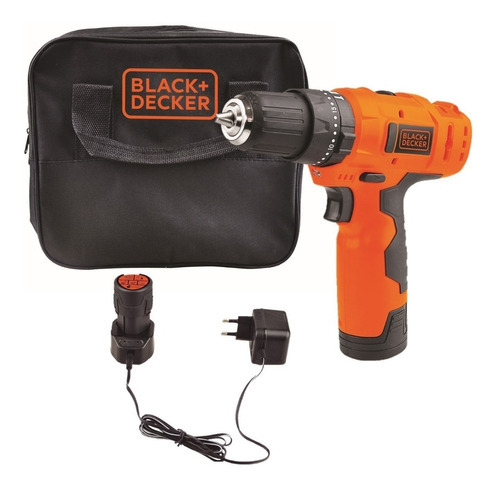 Taladro Percutor Inalambrico 12v Black + Decker Hp12 Color Naranja oscuro