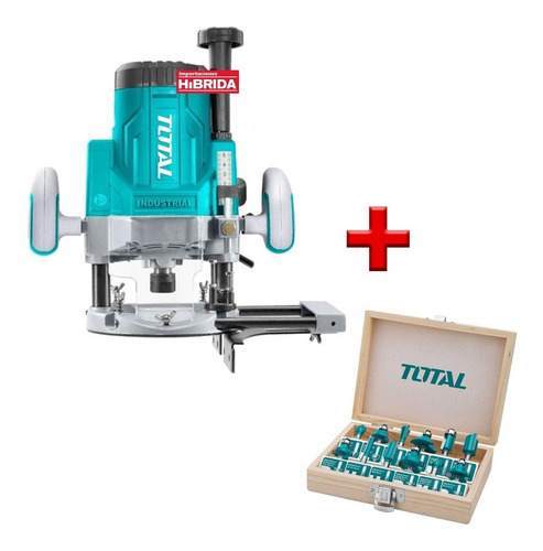 Imagen 1 de 6 de Ruteadora Fresadora 2200w Industrial Total + Set 12 Fresas