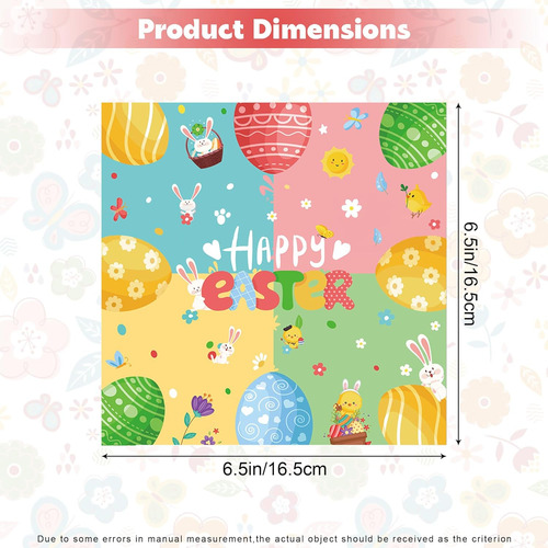Paquete De 20 Servilletas De Papel De Pascua De 6.7 X 6.7 Pu