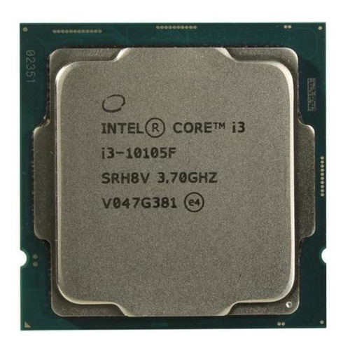 Microprocesador Intel Core i3-10105F BX8070110105F de 4 núcleos y 3.7GHz de frecuencia sin gráficos integrados