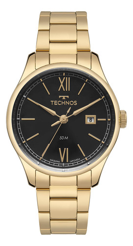 Relógio Technos Masculino Executive Dourado - 2115tyk/1p Bisel Preto