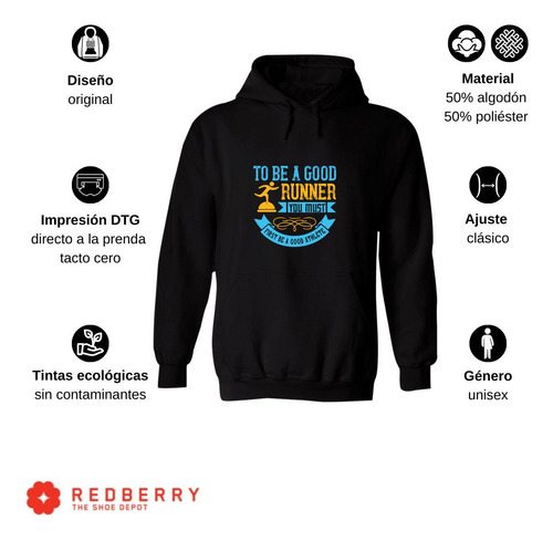 Sudadera Hombre Hoodie Running Correr Maratón 044