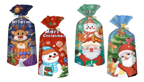 Bolsa De 50 Caramelos De Navidad, Bolsa De Regalo De Navidad